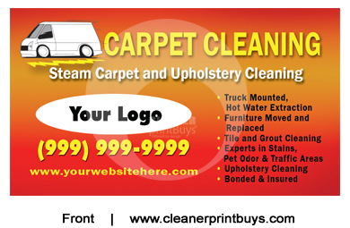 Carpet Cleaning Business Cards #C0001 Matte Front