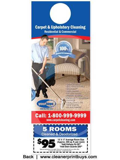 Carpet Cleaning Door Hangers (4.25 x 11) #C0006 Cover Gloss Front