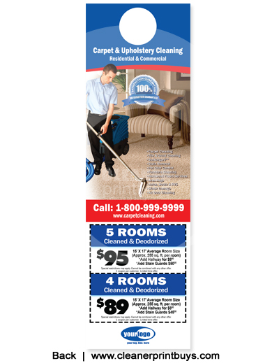 Carpet Cleaning Door Hanger (4.25 x 14) #C0006 AQ Gloss Front