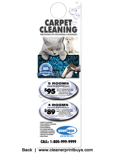 Carpet Cleaning Door Hanger (4.25 x 14) #C0007 UV Gloss Front