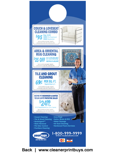 Carpet Cleaning Door Hangers (4.25 x 11) #C0008 Cover Gloss Front