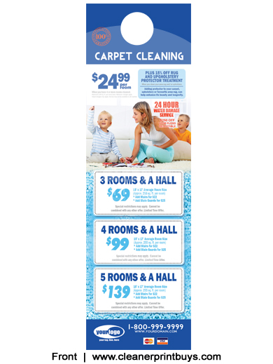 Carpet Cleaning Door Hanger (4.25 x 14) #C0008 Cover Gloss Front