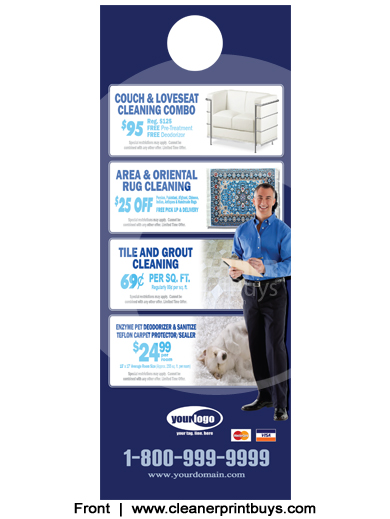 Carpet Cleaning Door Hangers (4.25 x 11) #C1001 Cover Gloss Front