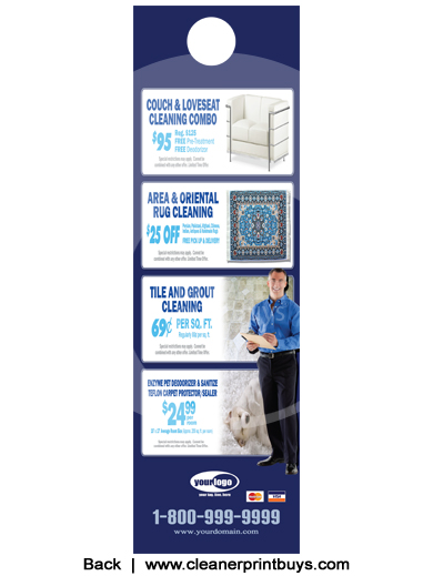 Carpet Cleaning Door Hanger (4.25 x 14) #C1001 AQ Gloss Front