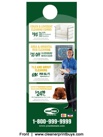 Carpet Cleaning Door Hangers (4.25 x 11) #C1002 Cover Gloss Front