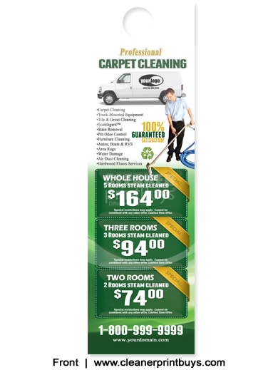 Carpet Cleaning Door Hanger (4.25 x 14) #C1002 UV Gloss Front