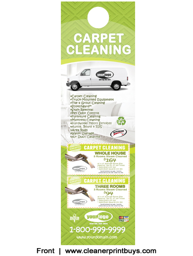 Carpet Cleaning Door Hanger (4.25 x 14) #C1005 Cover Gloss Front