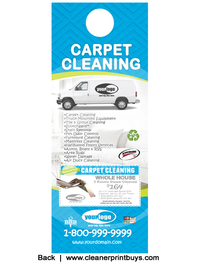 Carpet Cleaning Door Hangers (4.25 x 11) #C1006 Cover Gloss Front