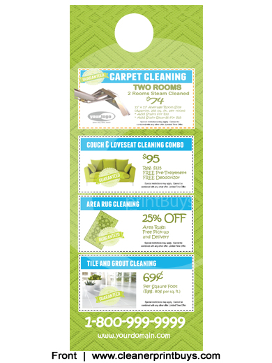 Carpet Cleaning Door Hangers (4.25 x 11) #C1006 AQ Gloss Front