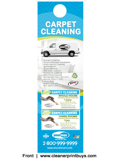 Carpet Cleaning Door Hanger (4.25 x 14) #C1006 Cover Gloss Front