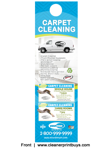 Carpet Cleaning Door Hanger (4.25 x 14) #C1006 AQ Gloss Front