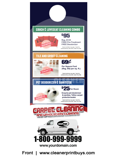 Carpet Cleaning Door Hangers (4.25 x 11) #C1010 Cover Gloss Front