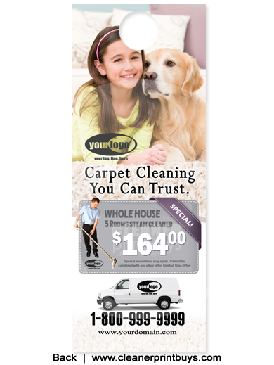 Carpet Cleaning Door Hangers (4.25 x 11) #C1020 AQ Gloss Front