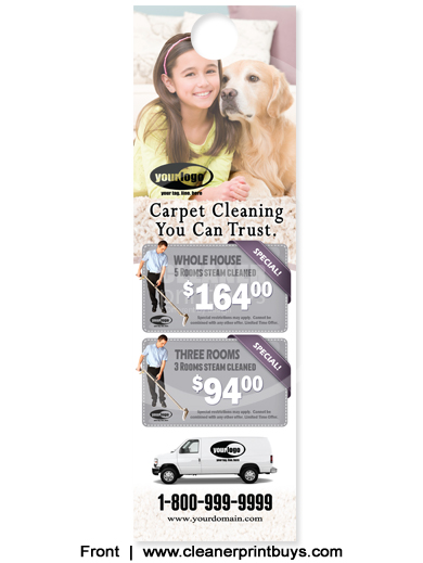 Carpet Cleaning Door Hanger (4.25 x 14) #C1020 UV Gloss Front