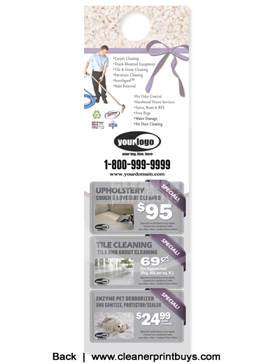 Carpet Cleaning Door Hanger (4.25 x 14) #C1020 UV Gloss Front
