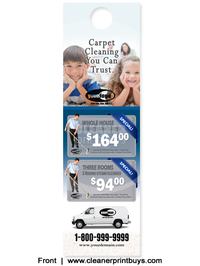 Carpet Cleaning Door Hanger (4.25 x 14) #C1021 AQ Gloss Front