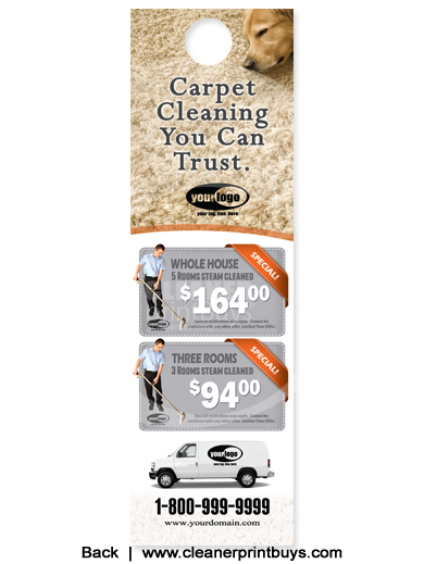 Carpet Cleaning Door Hanger (4.25 x 14) #C1024 Cover Gloss Front