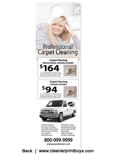 Carpet Cleaning Door Hanger (4.25 x 14) #C1075 Cover Gloss Front