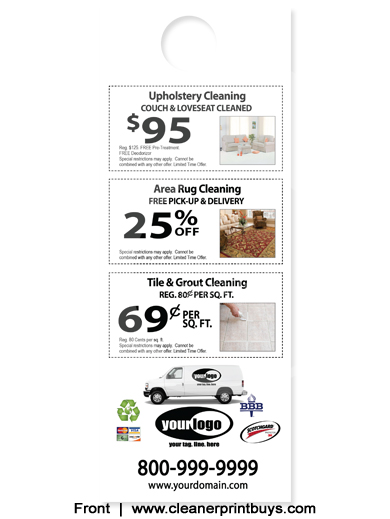 Carpet Cleaning Door Hangers (4.25 x 11) #C1076 Cover Gloss Front