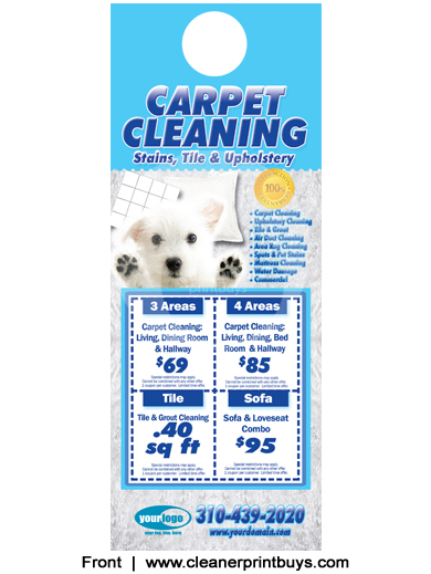 Carpet Cleaning Door Hangers (4.25 x 11) #C0005 Cover Gloss Front