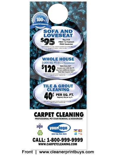 Carpet Cleaning Door Hangers (4.25 x 11) #C0007 UV Gloss Front